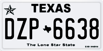 TX license plate DZP6638