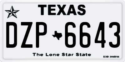 TX license plate DZP6643