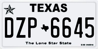 TX license plate DZP6645