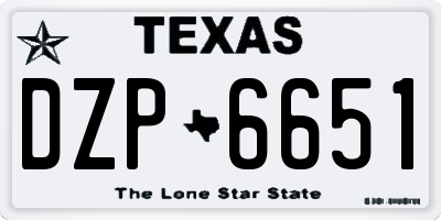 TX license plate DZP6651
