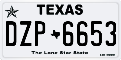 TX license plate DZP6653