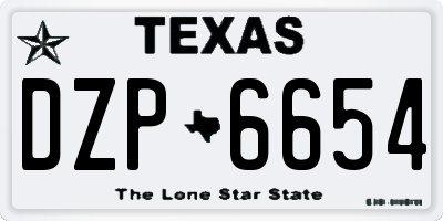 TX license plate DZP6654