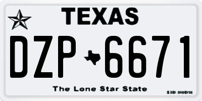 TX license plate DZP6671