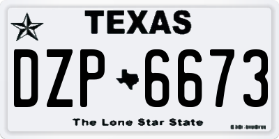 TX license plate DZP6673