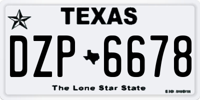TX license plate DZP6678