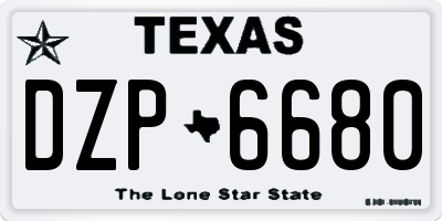 TX license plate DZP6680