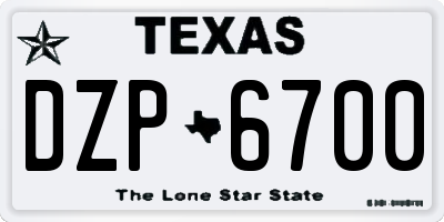 TX license plate DZP6700