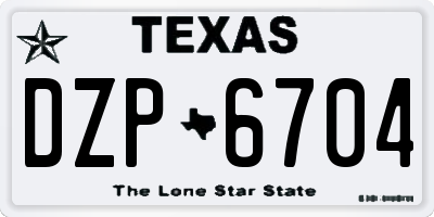 TX license plate DZP6704