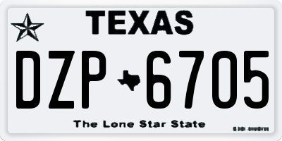 TX license plate DZP6705