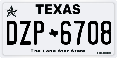 TX license plate DZP6708