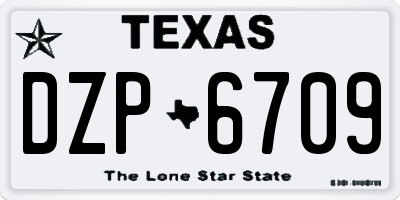 TX license plate DZP6709