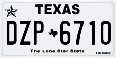 TX license plate DZP6710