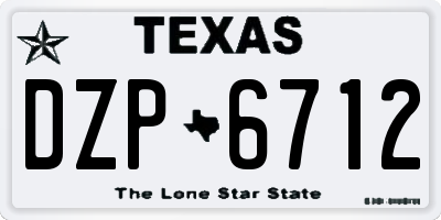 TX license plate DZP6712
