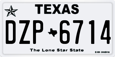 TX license plate DZP6714