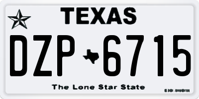 TX license plate DZP6715
