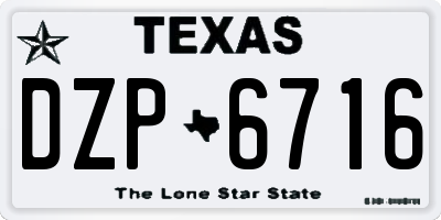 TX license plate DZP6716