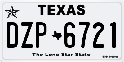 TX license plate DZP6721