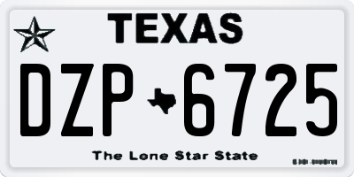 TX license plate DZP6725