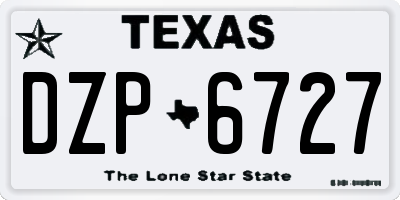 TX license plate DZP6727