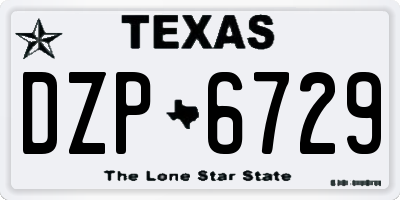 TX license plate DZP6729