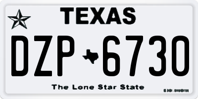 TX license plate DZP6730