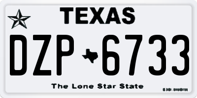 TX license plate DZP6733