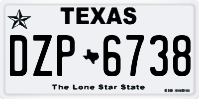 TX license plate DZP6738