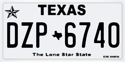 TX license plate DZP6740