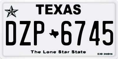 TX license plate DZP6745