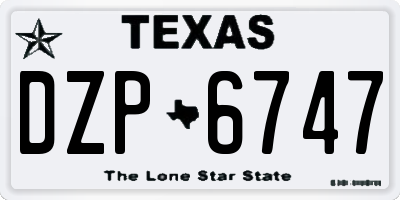 TX license plate DZP6747