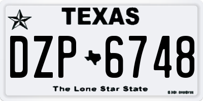 TX license plate DZP6748