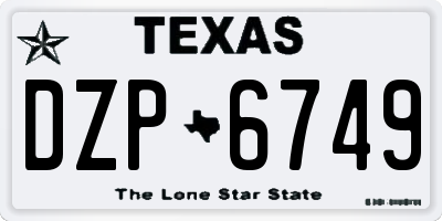 TX license plate DZP6749