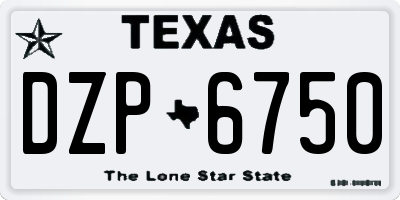 TX license plate DZP6750