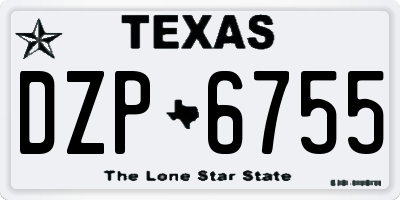 TX license plate DZP6755