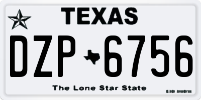 TX license plate DZP6756