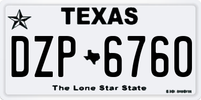 TX license plate DZP6760