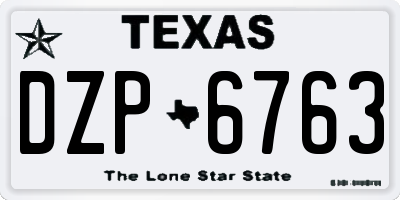 TX license plate DZP6763