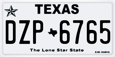 TX license plate DZP6765