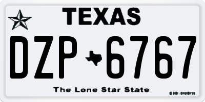 TX license plate DZP6767