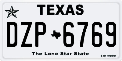 TX license plate DZP6769