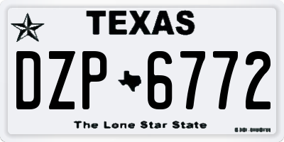 TX license plate DZP6772