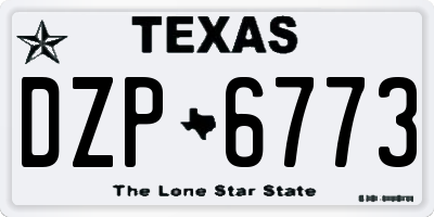 TX license plate DZP6773