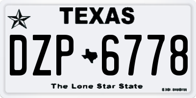 TX license plate DZP6778