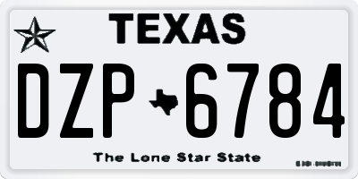 TX license plate DZP6784