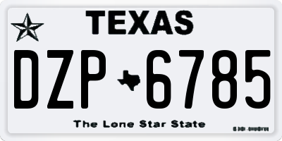 TX license plate DZP6785