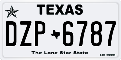TX license plate DZP6787