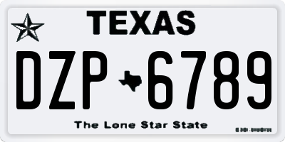 TX license plate DZP6789