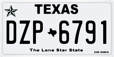 TX license plate DZP6791