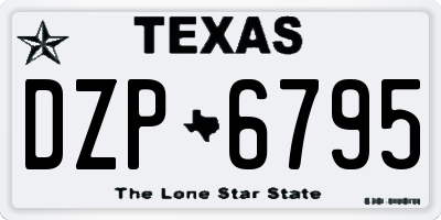 TX license plate DZP6795