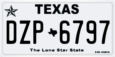 TX license plate DZP6797